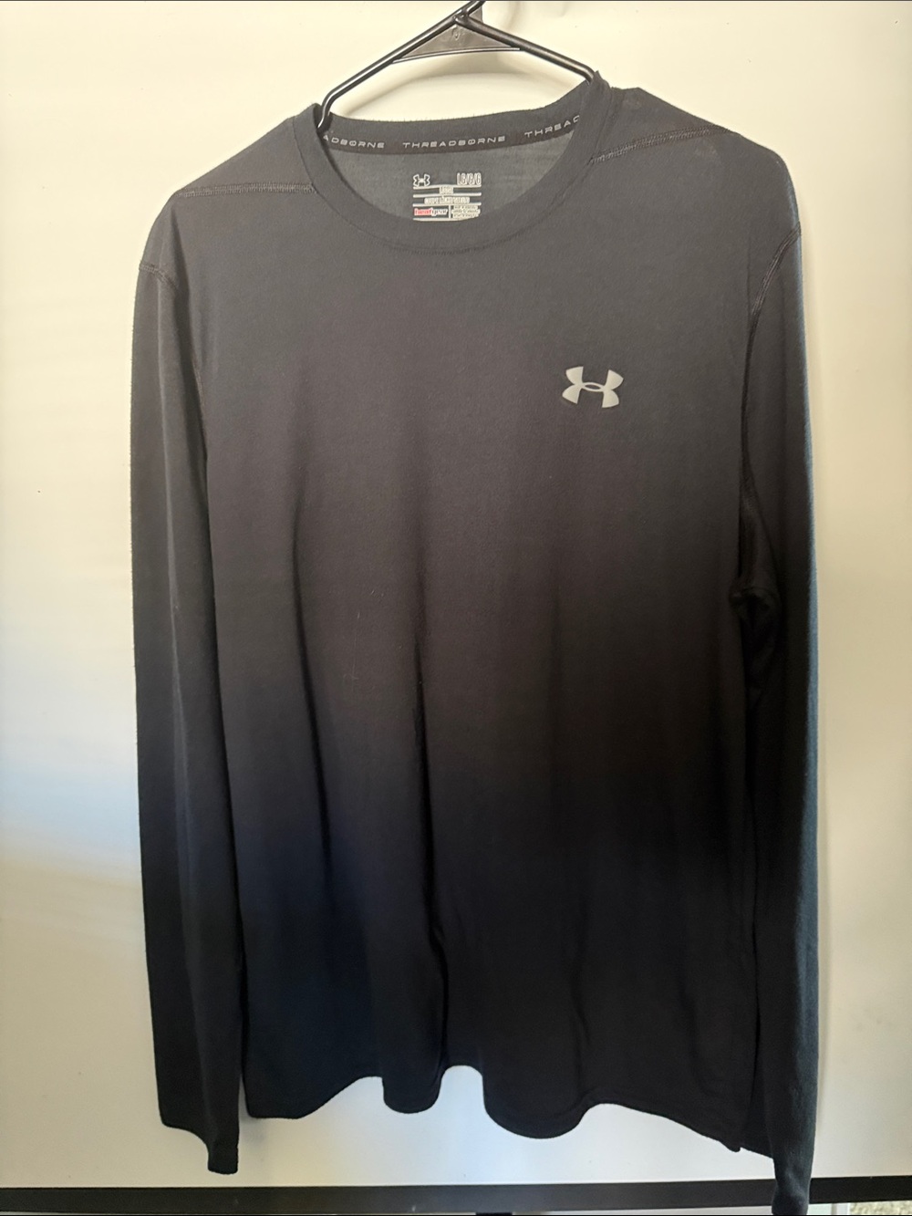 Under Armour Men’s Long Sleeve Tech Tee - Black with Silver Logo